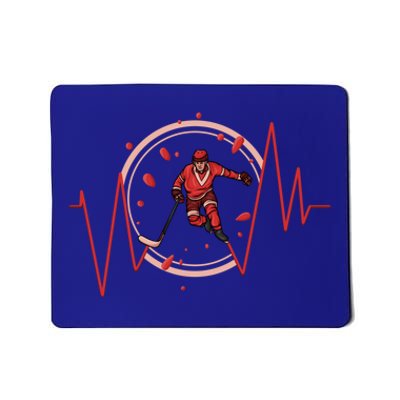 Ice Hockey Player Heartbeat Winter Sport Gift Mousepad