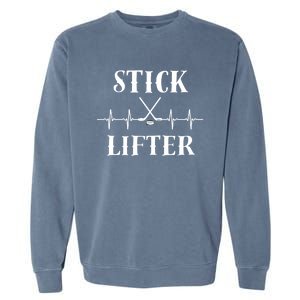 Ice Hockey Player Hockey Lover Stick Lifter Hockey Heartbeat Great Gift Garment-Dyed Sweatshirt