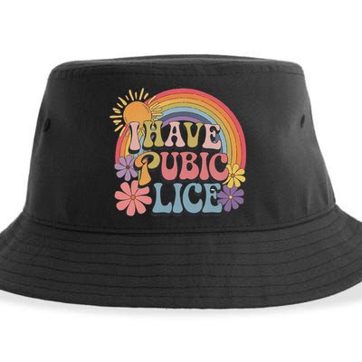 I Have Pubic Lice Funny Retro Offensive Inappropriate Meme Sustainable Bucket Hat