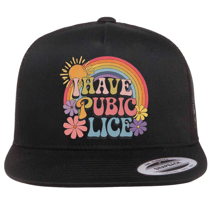 I Have Pubic Lice Funny Retro Offensive Inappropriate Meme Flatbill Hat