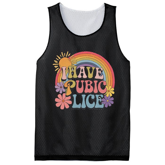 I Have Pubic Lice Funny Retro Offensive Inappropriate Meme Mesh Reversible Basketball Jersey Tank
