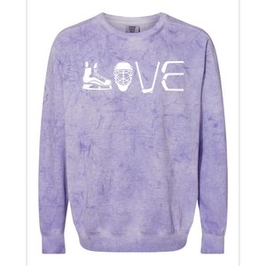 Ice Hockey Player Gift Love Hockey Colorblast Crewneck Sweatshirt