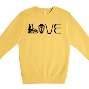 Ice Hockey Player Gift Love Hockey Premium Crewneck Sweatshirt