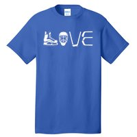 Ice Hockey Player Gift Love Hockey Tall T-Shirt