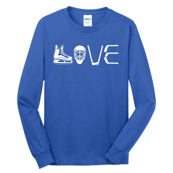 Ice Hockey Player Gift Love Hockey Tall Long Sleeve T-Shirt