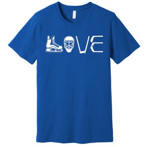 Ice Hockey Player Gift Love Hockey Premium T-Shirt