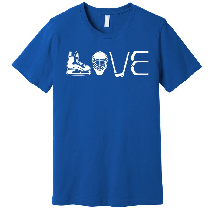 Ice Hockey Player Gift Love Hockey Premium T-Shirt