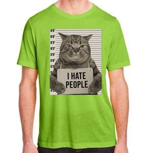 I Hate People Funny Jail Cat Adult ChromaSoft Performance T-Shirt