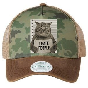 I Hate People Funny Jail Cat Legacy Tie Dye Trucker Hat