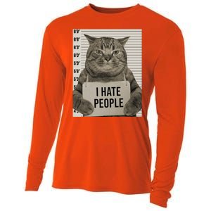 I Hate People Funny Jail Cat Cooling Performance Long Sleeve Crew