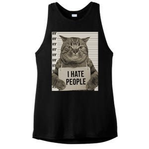 I Hate People Funny Jail Cat Ladies PosiCharge Tri-Blend Wicking Tank