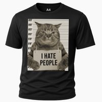I Hate People Funny Jail Cat Cooling Performance Crew T-Shirt