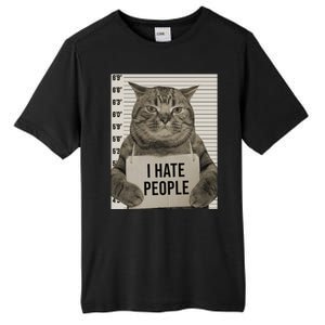 I Hate People Funny Jail Cat Tall Fusion ChromaSoft Performance T-Shirt