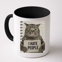 I Hate People Funny Jail Cat Mug