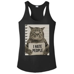 I Hate People Funny Jail Cat Ladies PosiCharge Competitor Racerback Tank