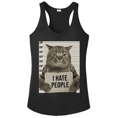 I Hate People Funny Jail Cat Ladies PosiCharge Competitor Racerback Tank