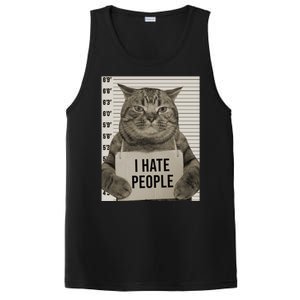 I Hate People Funny Jail Cat PosiCharge Competitor Tank