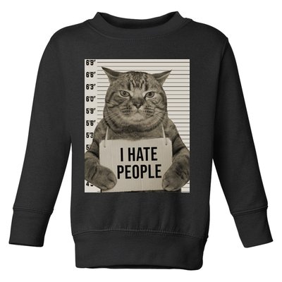 I Hate People Funny Jail Cat Toddler Sweatshirt