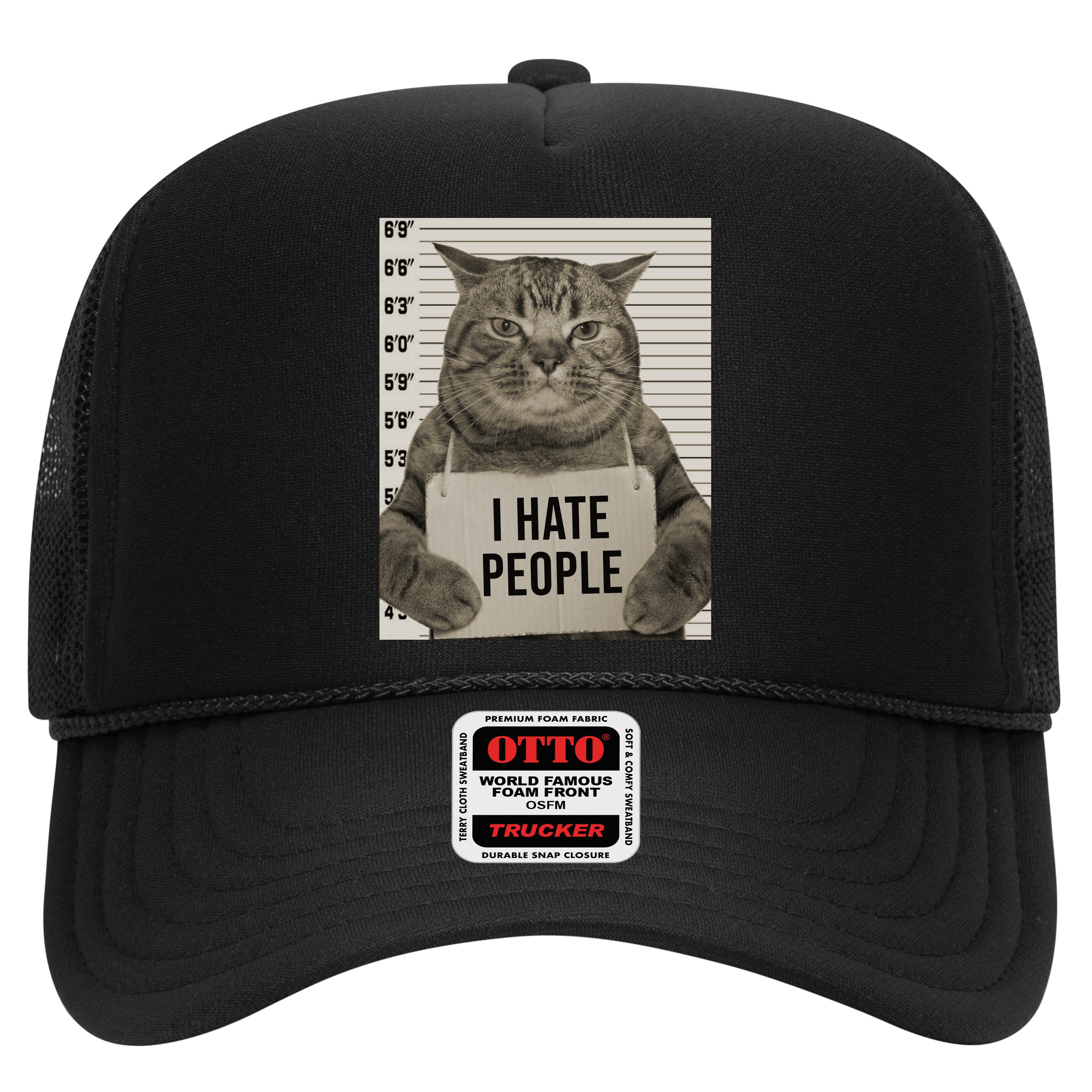 I Hate People Funny Jail Cat Hat