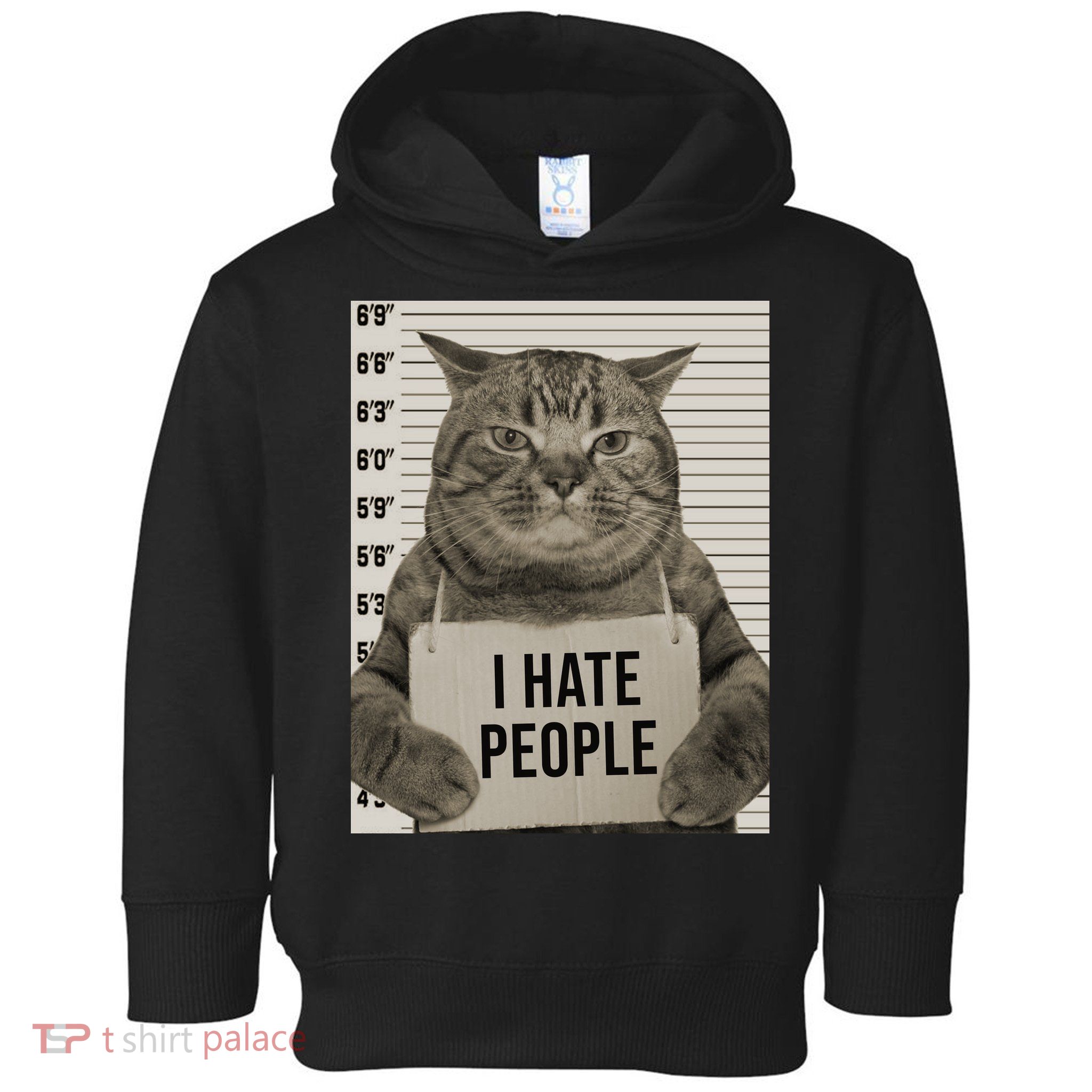I Hate People Funny Jail Cat Toddler Hoodie