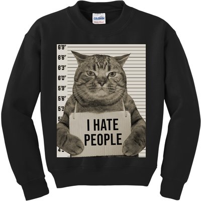 I Hate People Funny Jail Cat Kids Sweatshirt