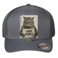 I Hate People Funny Jail Cat Flexfit Unipanel Trucker Cap