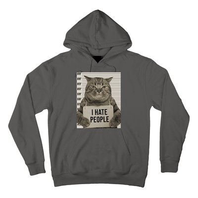 I Hate People Funny Jail Cat Hoodie