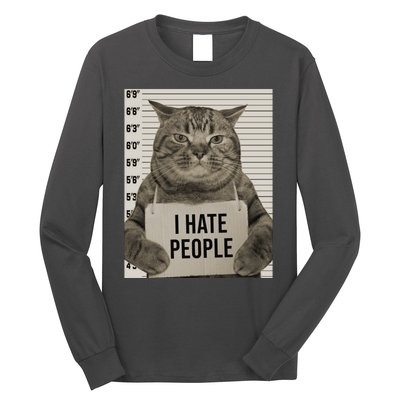 I Hate People Funny Jail Cat Long Sleeve Shirt