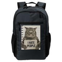 I Hate People Funny Jail Cat Backpack