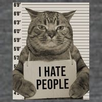 I Hate People Funny Jail Cat Backpack