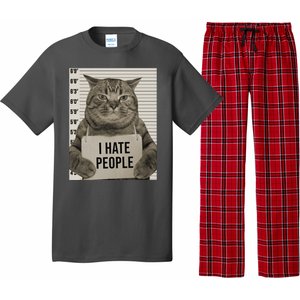 I Hate People Funny Jail Cat Pajama Set