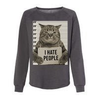 I Hate People Funny Jail Cat Womens California Wash Sweatshirt