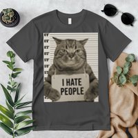 I Hate People Funny Jail Cat Premium T-Shirt