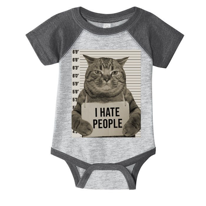 I Hate People Funny Jail Cat Infant Baby Jersey Bodysuit