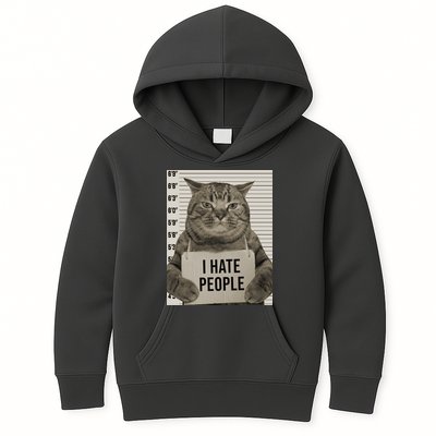 I Hate People Funny Jail Cat Kids Hoodie