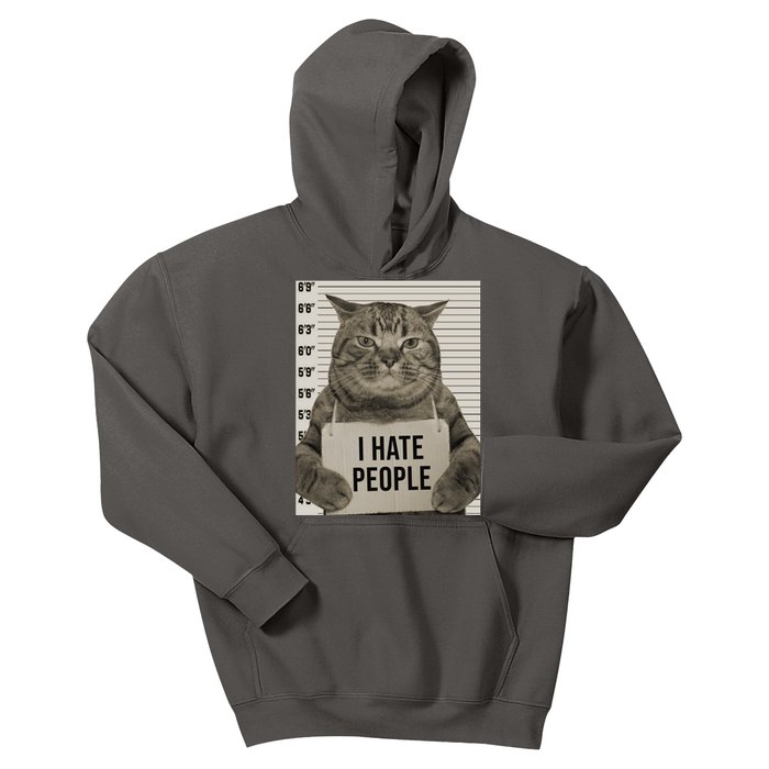 I Hate People Funny Jail Cat Kids Hoodie