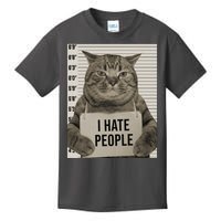 I Hate People Funny Jail Cat Kids T-Shirt