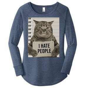 I Hate People Funny Jail Cat Women's Perfect Tri Tunic Long Sleeve Shirt