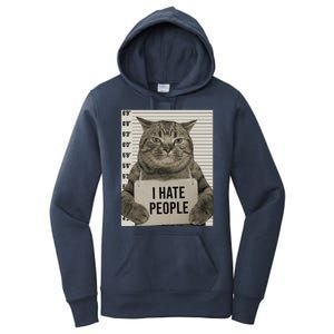 I Hate People Funny Jail Cat Women's Pullover Hoodie