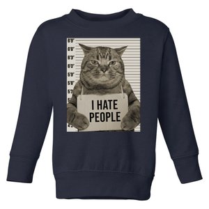 I Hate People Funny Jail Cat Toddler Sweatshirt