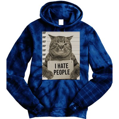 I Hate People Funny Jail Cat Tie Dye Hoodie