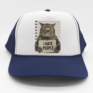 I Hate People Funny Jail Cat Trucker Hat