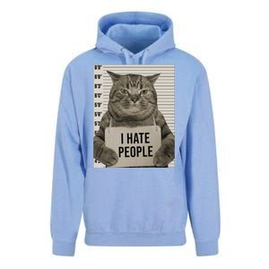 I Hate People Funny Jail Cat Unisex Surf Hoodie