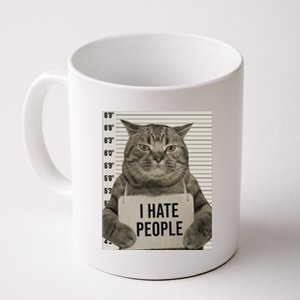 I Hate People Funny Jail Cat Coffee Mug