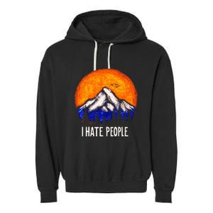 I Hate People Garment-Dyed Fleece Hoodie