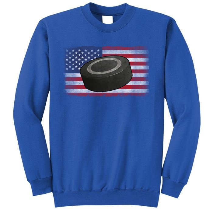 Ice Hockey Puck American Flag Usa Proud Ice Hockey Lovers Gift Sweatshirt