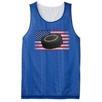 Ice Hockey Puck American Flag Usa Proud Ice Hockey Lovers Gift Mesh Reversible Basketball Jersey Tank