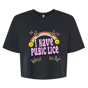 I Have Pubic Lice VNeck Bella+Canvas Jersey Crop Tee