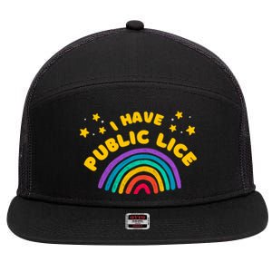 I Have Pubic Lice Funny Retro Offensive Inappropriate Meme 7 Panel Mesh Trucker Snapback Hat