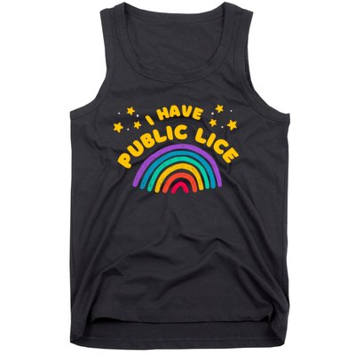 I Have Pubic Lice Funny Retro Offensive Inappropriate Meme Tank Top